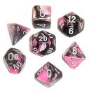 Chessex Gemini Mini-Polyhedral Black-Pink/white 7-Die Set