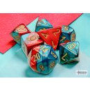 Chessex Gemini Mini-Polyhedral Red-Teal/gold 7-Die Set