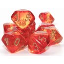 Chessex Gemini Translucent Red-Yellow/gold Set of 10 d10s