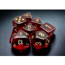 Chessex Lab Dice 7 Translucent Polyhedral Crimson/gold...