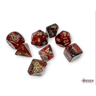 Chessex Lab Dice 8 Borealis Cosmos/gold Polyhedral 7-Die Set (with bonus die)