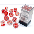 Chessex Nebula 16mm d6 Red/silver Luminary Dice Block (12...