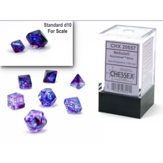 Chessex Nebula Mini-Polyhedral Nocturnal/Blue Luminary 7-Die Set