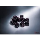 Chessex Opaque 16mm d6 Black/pink Dice Block (12)