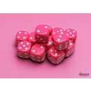 Chessex Opaque 16mm d6 Pink/white Dice Block (12)