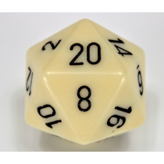 Chessex Opaque 34mm d20 Ivory/black