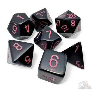 Chessex Opaque Polyhedral Black/pink (7)