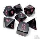 Chessex Opaque Polyhedral Black/pink (7)