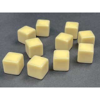 Chessex Opaque Polyhedral Ivory Bag of 10 Blank 6-sided dice