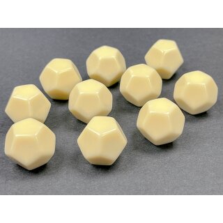 Chessex Opaque Polyhedral Ivory Bag of 12 Blank 12-sided dice
