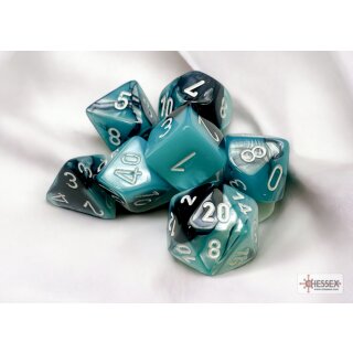 Chessex RPG Dice Sets Gemini 5 Black-Shell/White Polyhedral 7-Die Set