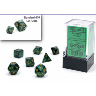 Chessex Scarab Mini-Polyhedral Jade/Gold 7-Die Set