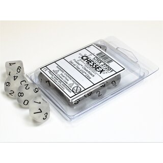 Chessex Signature Ten d10 Frosted Clear w/black