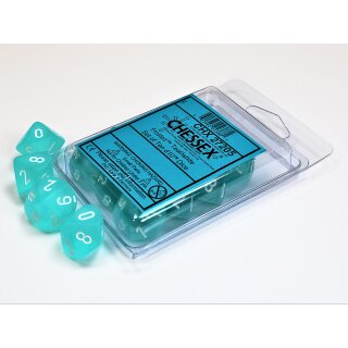 Chessex Signature Ten d10 Frosted Teal w/white