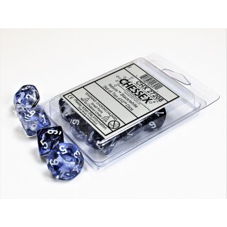 Chessex Signature Ten d10 Nebula Black w/white