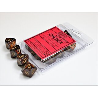Chessex Signature Ten d10 Scarab Blue Blood w/gold