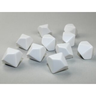Chessex Special Dice White Opaque Blank d10 (10)