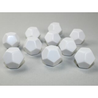 Chessex Special Dice White Opaque Blank d12 (10)