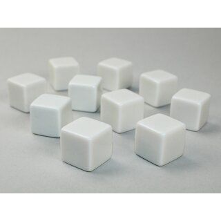 Chessex Special Dice White Opaque Blank d6 (10)