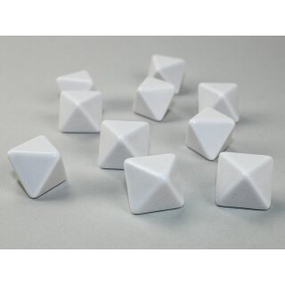 Chessex Special Dice White Opaque Blank d8 (10)