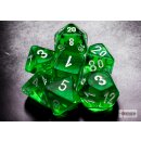 Chessex Translucent Mini-Polyhedral Green/white 7-Die Set