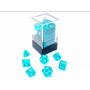 Chessex Translucent Mini-Polyhedral Teal/White 7-Die Set