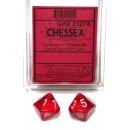 Chessex Translucent Red/white Set of Ten d10s