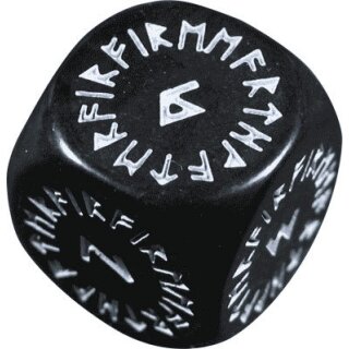 Runenwürfel schwarz (einzeln)