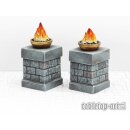 Fire Bowls On Pillars - Set 1 (2)