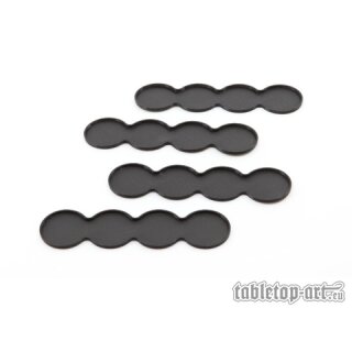 Movement Tray - Flat Bases - 25mm 4s Bar - Black (4)