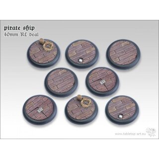 Pirate Ship Bases - 40mm Round Lip DEAL (8)