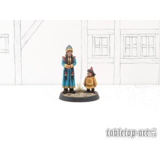 Townsfolk Miniatures - Mongolian Wife and Child (2)