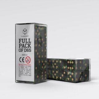 Full Pack of D6s Bottle Green & Gold (20)