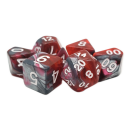 Vorpal Dice Set Blood Red w/Silver (7)