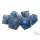 Sharp Edged Dice Set Liquid Infused Serpents Eye Black w/Bue Eye (7)