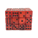 D6 12mm Dice Set Pearl Drop Blood Red w/Black (36)