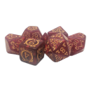 Rune Dice Set Coiled Serpent Red w/Gold (7)