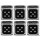 12mm Metal Pip D6 Dice Black Silver (6)