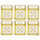 12mm Metal Pip D6 Dice Green Silver (6)