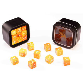 D6 Series 16mm Marble Orange & Yellow (18)