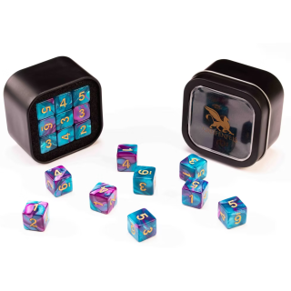 D6 Series 16mm Marble Pale Blue & Purple (18)