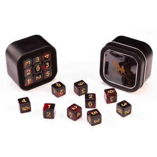 D6 Series 16mm Marble Red & Black (18)