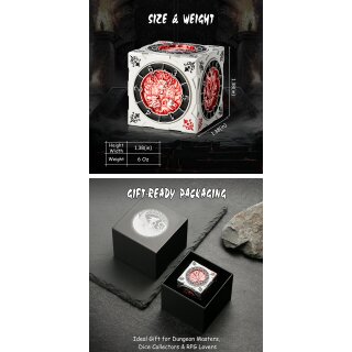Cube Spinner Dice Red & Silver