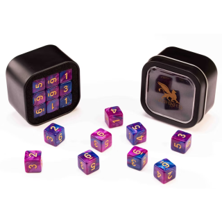 D6 Series 16mm Marble Blue & Purple (18)