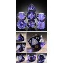 Faceted Glass Dice Set (7) Amethyst