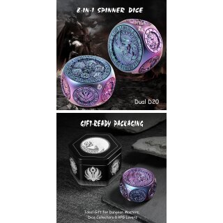 Octagon Spinner Dice Chameleon Purple