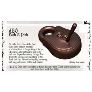 PolyHero Rogue 1d20 Lock & Pick Stout Bronze