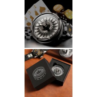 Roulette Dice (D20) Gunmetal & White