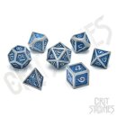 Blue Dragonhide Metal RPG Dice Set (7)