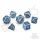 Blue Dragonhide Metal RPG Dice Set (7)